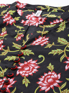 Yufta Black & Pink Floral Printed Top