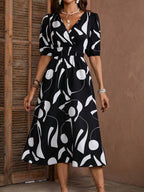 Pimu Style Short Sleeve Dress - Black