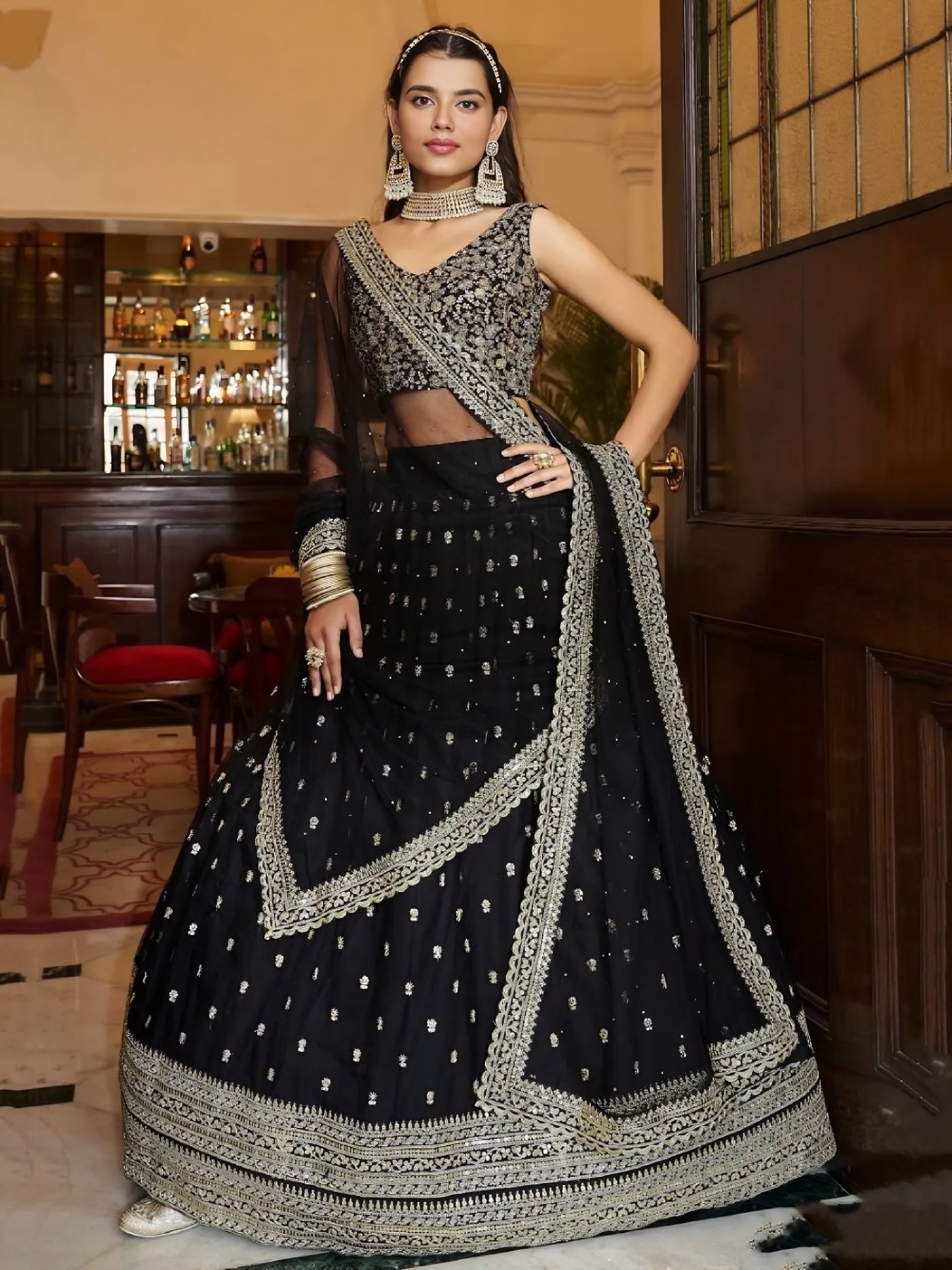 Lehenga Mart Designer Wedding Lehenga Choli For Women - Black