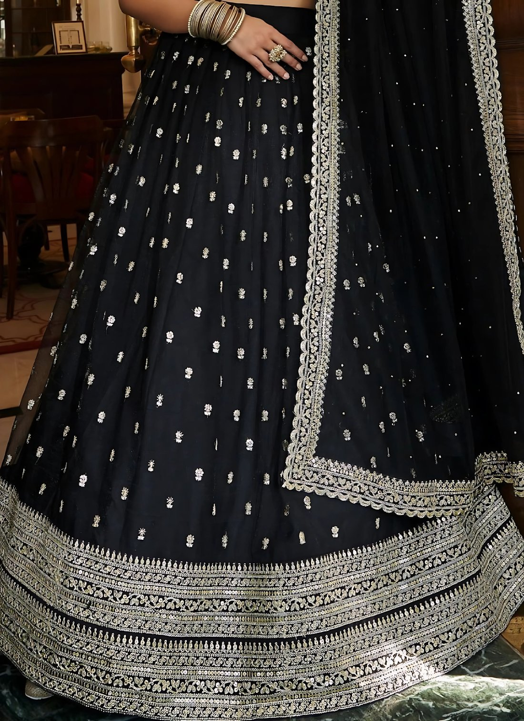 Lehenga Mart Designer Wedding Lehenga Choli For Women - Black