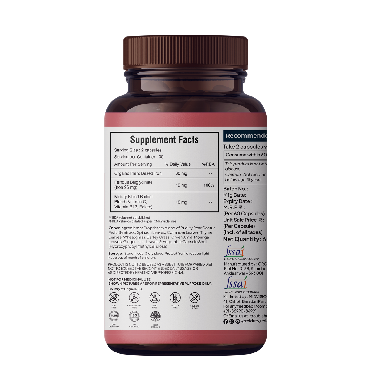 Miduty by Palak Notes Organic Blood Builder - Distacart