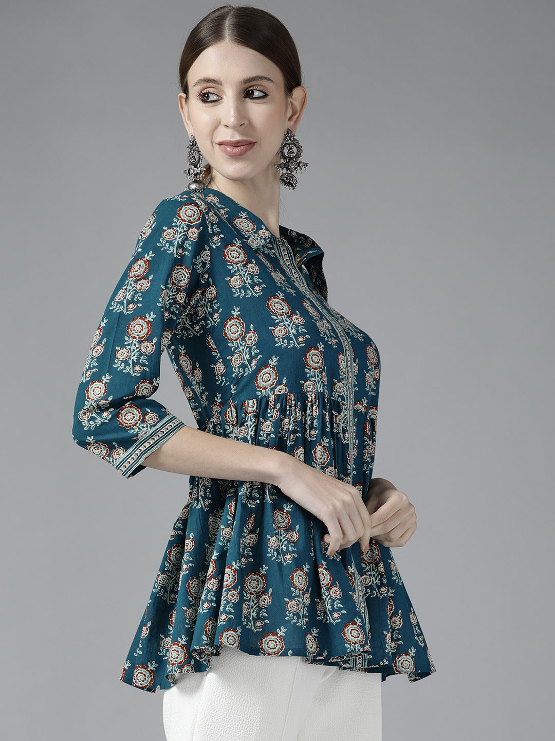 Yufta Blue Floral Print Top