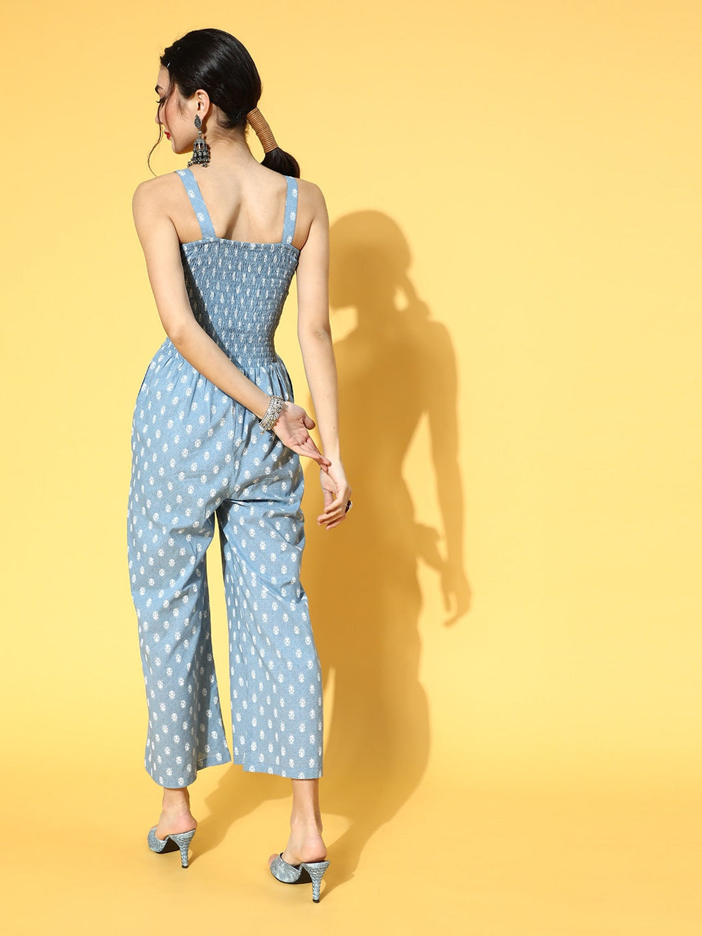 Yufta Blue Printed Jumpsuit