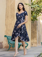 Yufta Blue Wrap Dress - Distacart