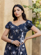 Yufta Blue Wrap Dress - Distacart