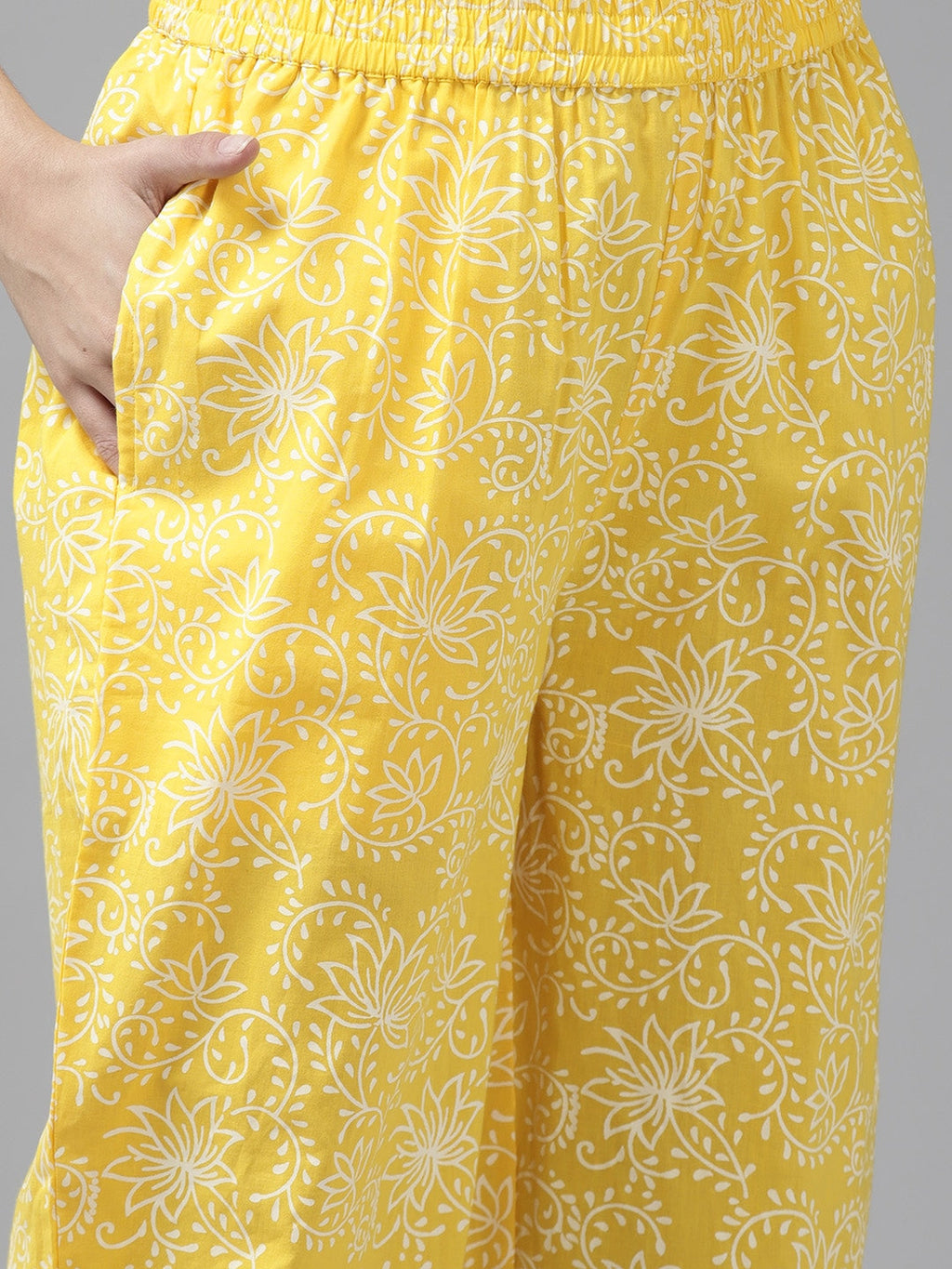 Yufta Blue & Yellow Ethnic Printed Dupatta Set