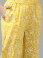Yufta Blue & Yellow Ethnic Printed Dupatta Set