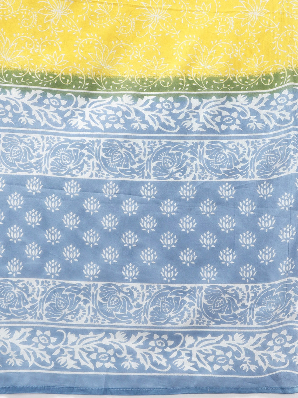 Yufta Blue & Yellow Ethnic Printed Dupatta Set