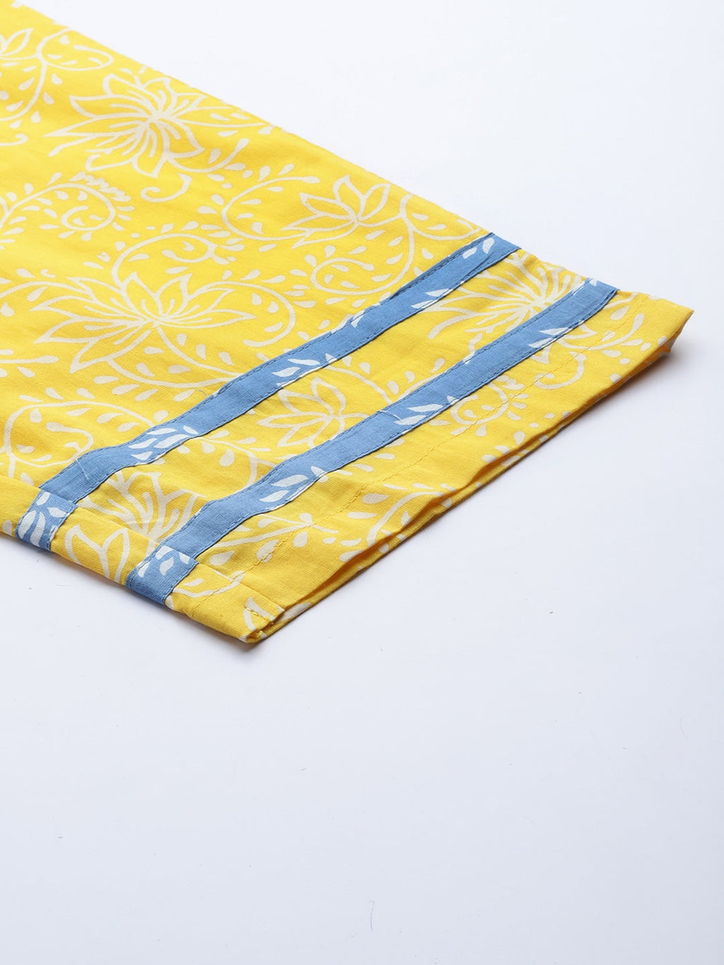 Yufta Blue & Yellow Ethnic Printed Dupatta Set