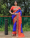Lorenvalley Premium Pure Bandhej Tapeta Soft light weight silk saree with zari weaving Border - Multicolor