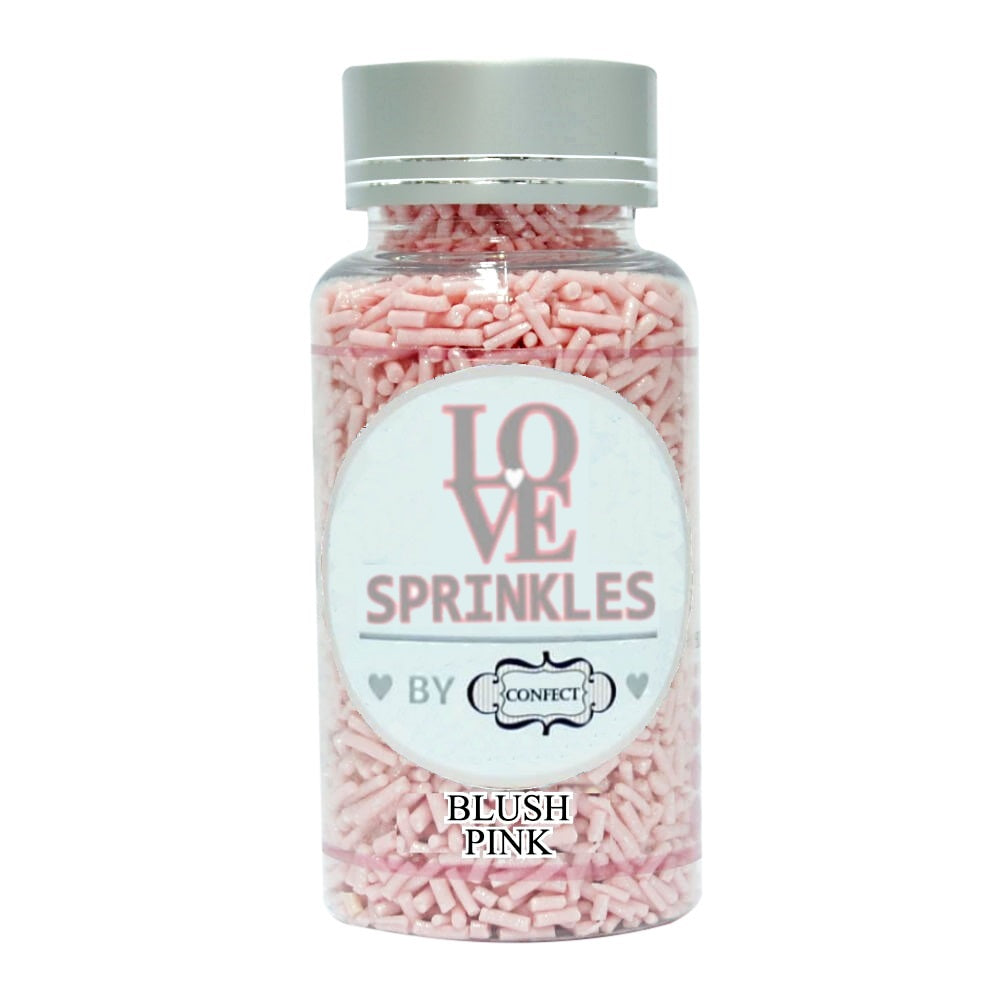 confect blush pink vermicelli sprinkles 90 gms