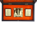Anciently Ram Darbar Pocket Temple Box With Charan Paduka Rectangle Shaped, Gold-Polished