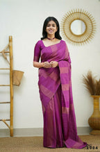 Partywear Designer Pink Banarasi Silk Fancy Saree - Starwalk