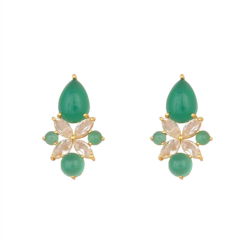 Nuyug 18k Gold Plated Floral Diamond Glow Earrings - Distacart