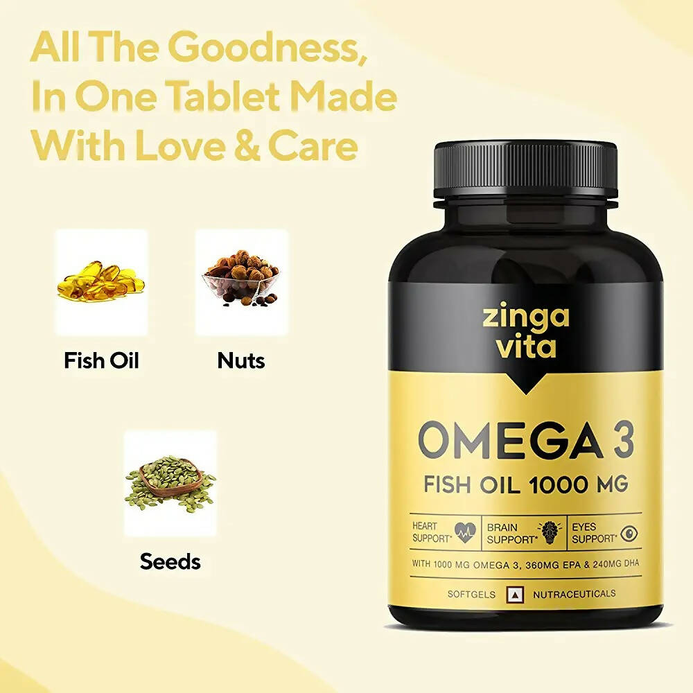 Zingavita Omega 3 Fish Oil 1000mg Softgels - Distacart
