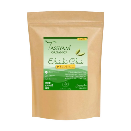 Tassyam Organics Strong Cardamom Tea | Elaichi Chai - Refill Pack