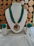 Inhanns All-Day Statement Beaded Necklace Set - Sea Green