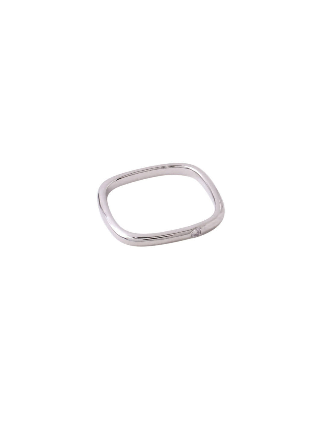NVR Women's Silver-Plated Rectangular Stylish Ring