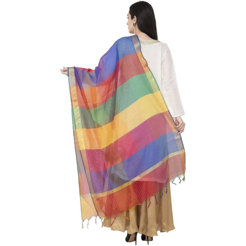 A R SILK Multi Crush Fancy Dupatta Multi Color Color Dupatta or Chunni