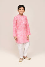 Joban Fashion Cotton Silk Pink Kurta With Straight Fit Pant