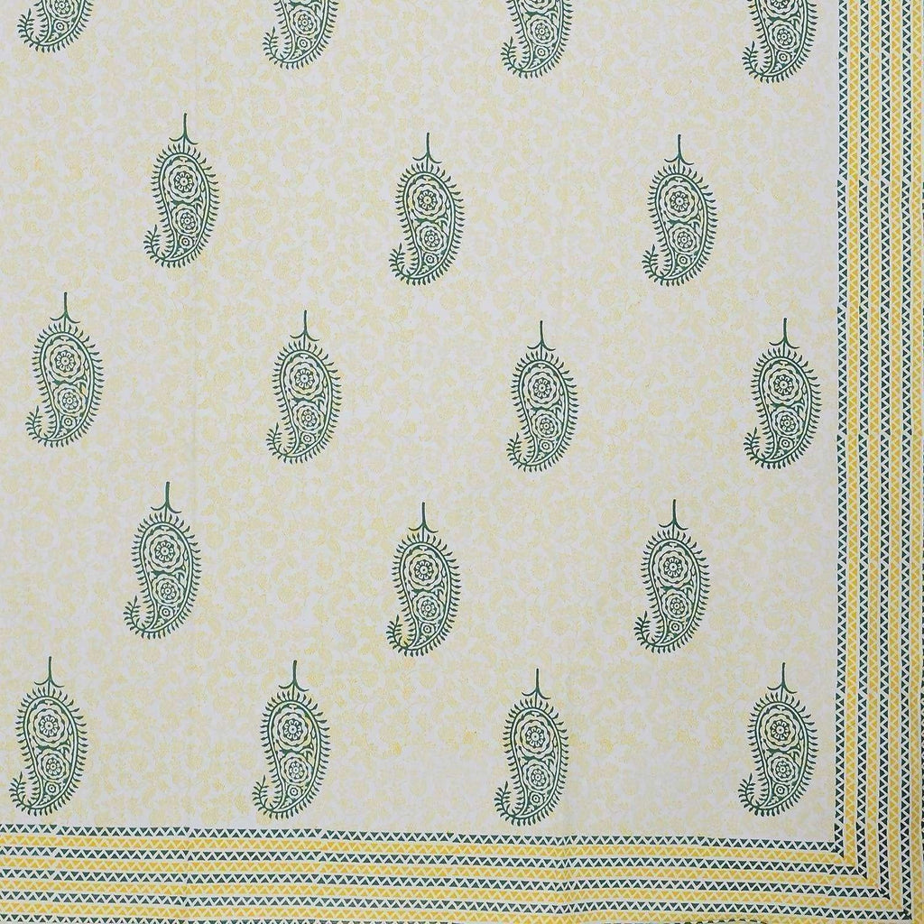 Hand Block Printed Double/Queen 230x270 Cms Bedsheet with 2 Pillow Covers