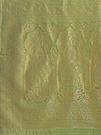 Shree Shyam Fashion Banarasi Silk Cream & Light Green Saree - Distacart