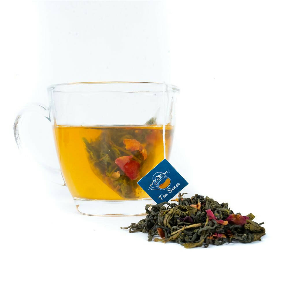 Tea Sense Bed Of Roses Green Tea Bags Box - Distacart