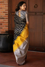 DEIANA'S Beautiful Designer Golden zari Soft Lichi Silk Saree - Black