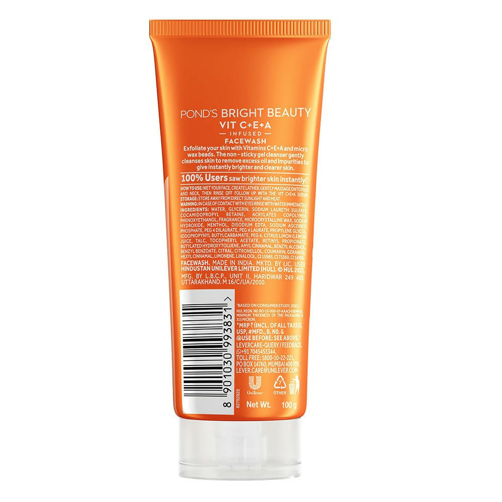 Ponds Bright Beauty Vit C+E+A Gel Face Wash - Distacart
