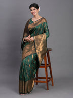 Shree Shyam Fashion Silk Dark Green Saree - Distacart