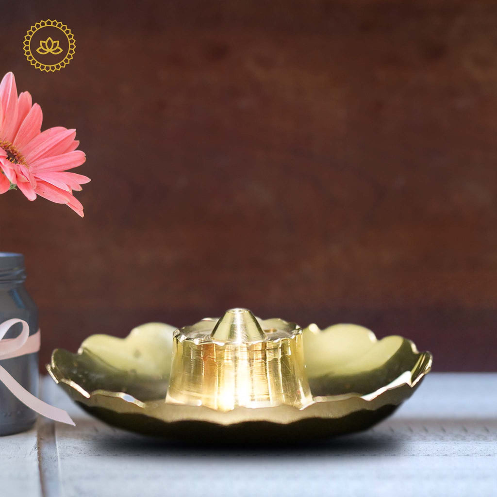 Brass Agarbatti Stand with Ash Catcher