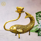 Brass Fish Candle Stand: Coastal Charm for Homes