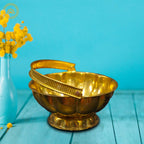 Brass Flower Basket: Elegant Floral Arrangement for Your Home