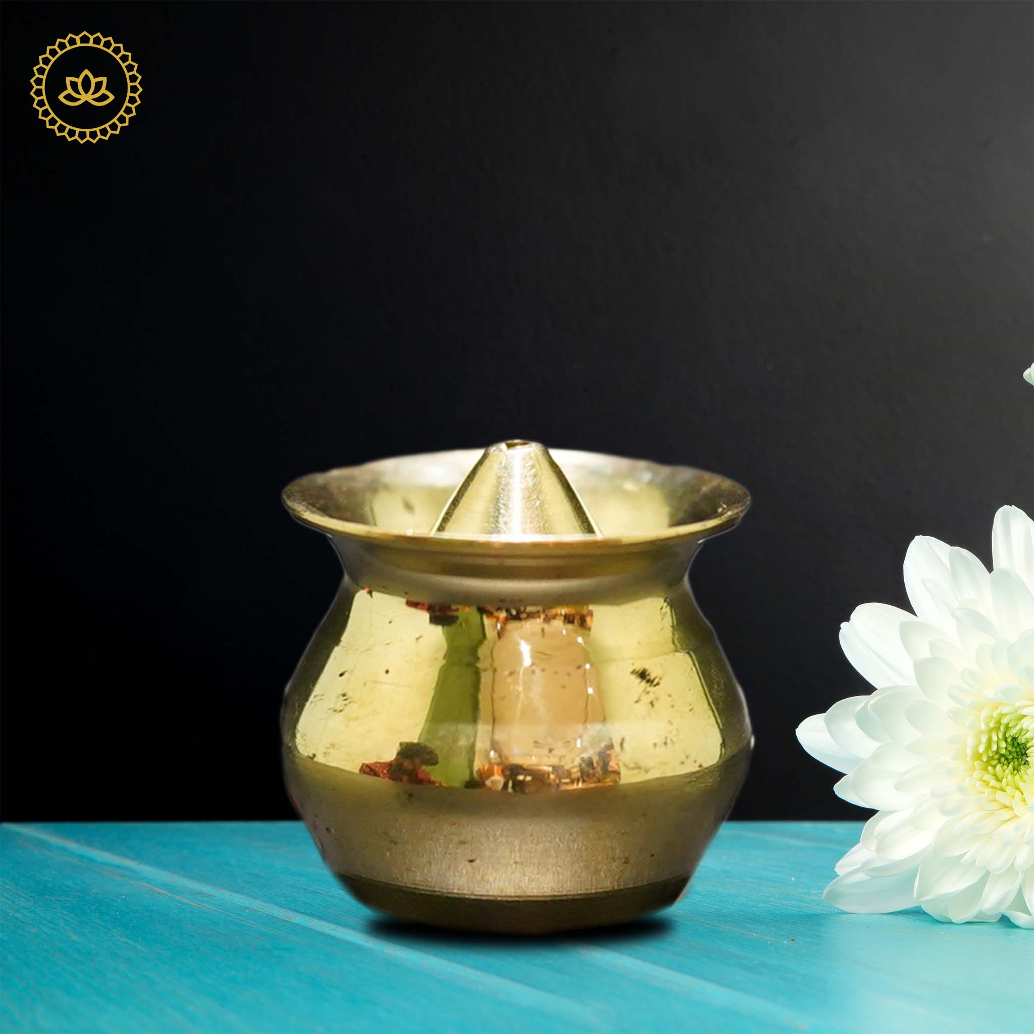 Brass Kalash Agarbatti Holder - Divine Fragrance and Prosperity for Homes