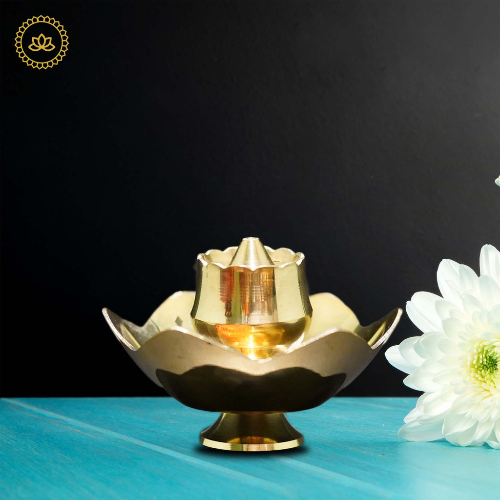 Brass Lotus Agarbatti Stand - Divine Fragrance and Serenity for Homes