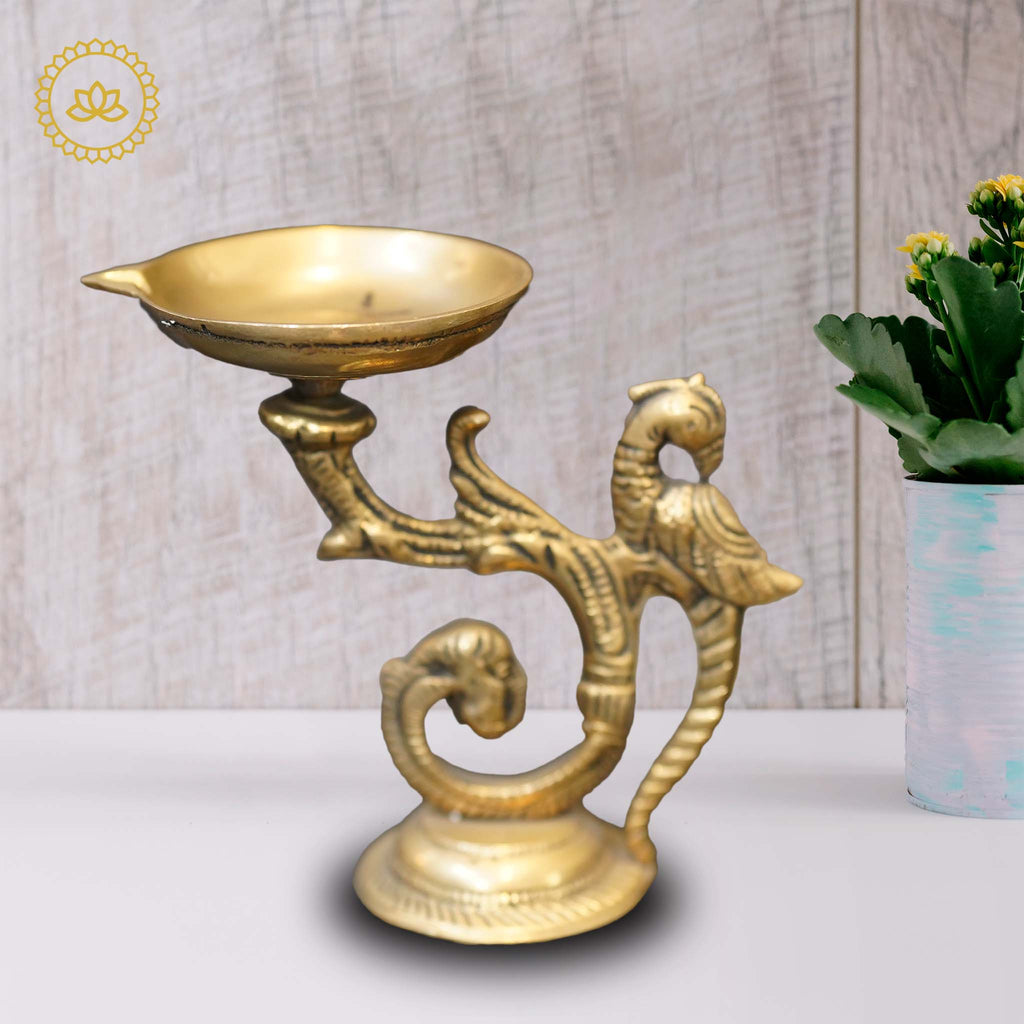 Brass Peacock Diya