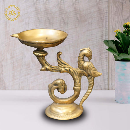 Brass Peacock Diya