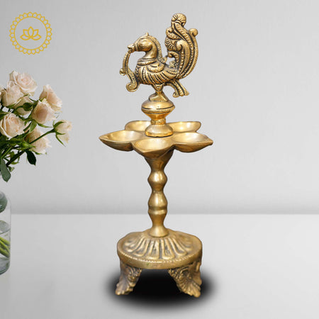 Brass Peacock Oil Wick Diya