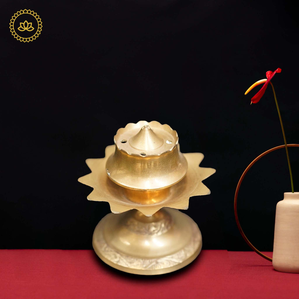 Brass Sunflower Agarbatti Stand