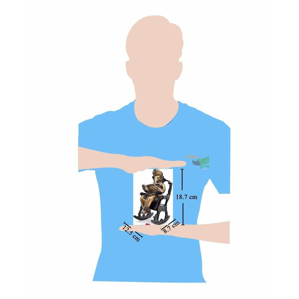 Brass - Ganesha on Rocking Chair - Distacart
