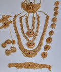 Elite Trading 19 piece Golden Bridal Jewellery Set