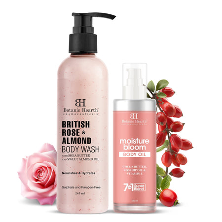 Botanic Hearth British Rose Bodywash & Moisture Bloom Body Oil