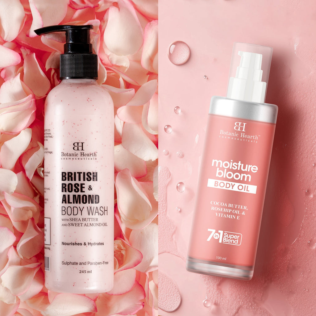 Botanic Hearth British Rose Bodywash & Moisture Bloom Body Oil