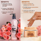 Botanic Hearth British Rose with Almond Bodywash & Himalayan Scrub
