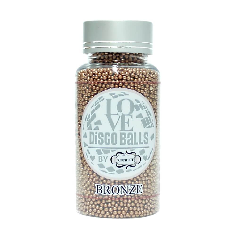 confect bronze disco balls sprinkles 2 mm 120 gms