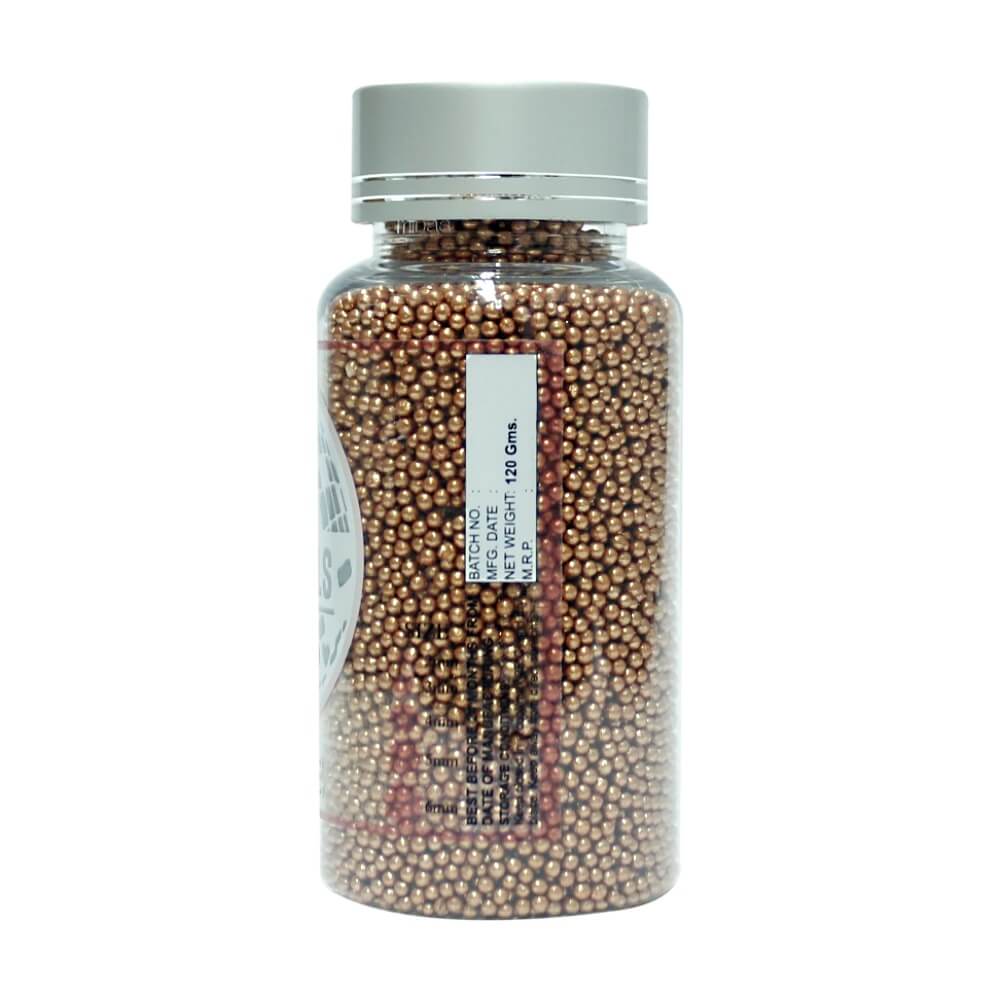 confect bronze disco balls sprinkles 2 mm 120 gms