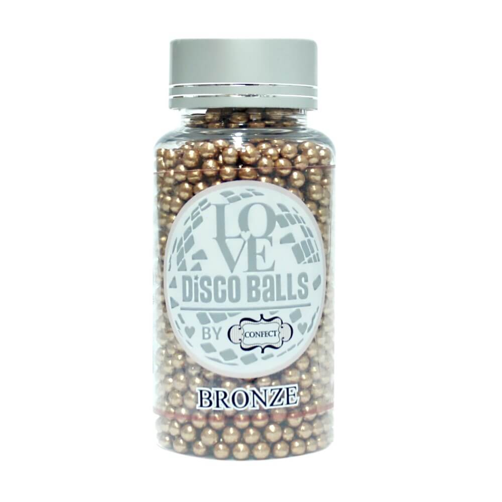 confect bronze disco balls sprinkles 4mm 120 gms