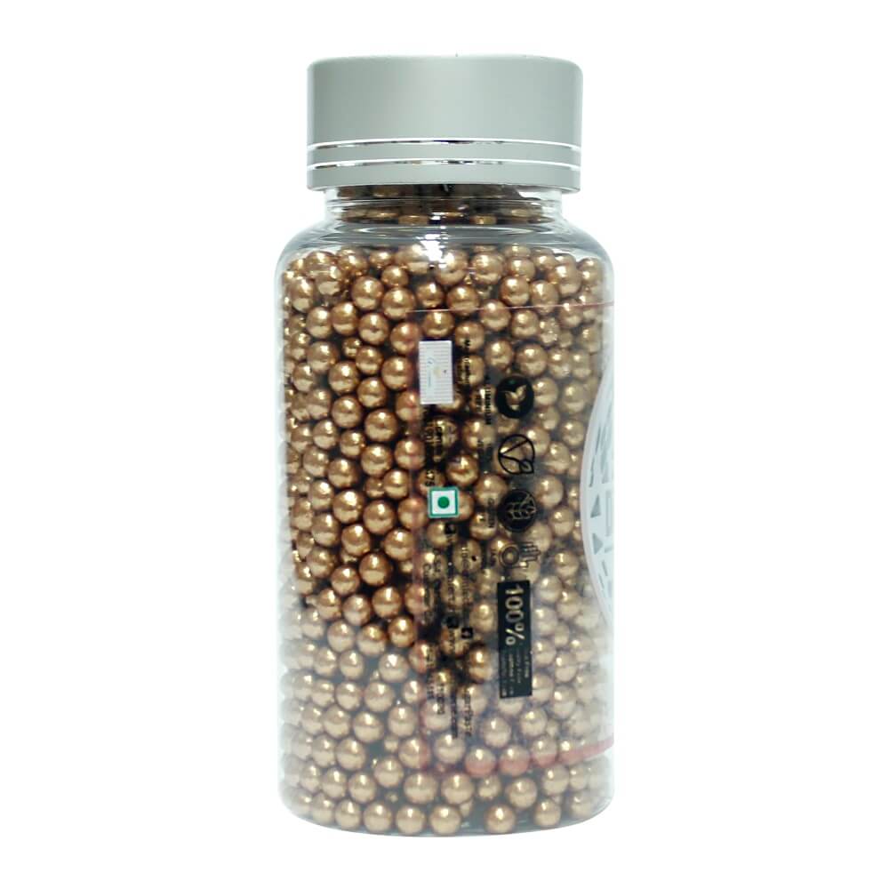 confect bronze disco balls sprinkles 4mm 120 gms