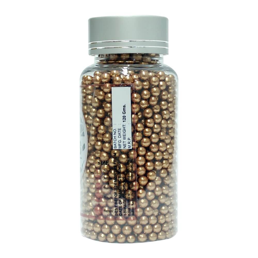 confect bronze disco balls sprinkles 4mm 120 gms