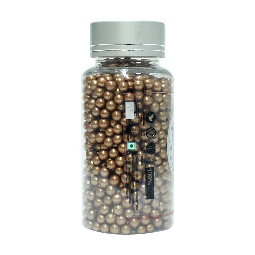 confect bronze disco balls sprinkles 5 mm 120 gms